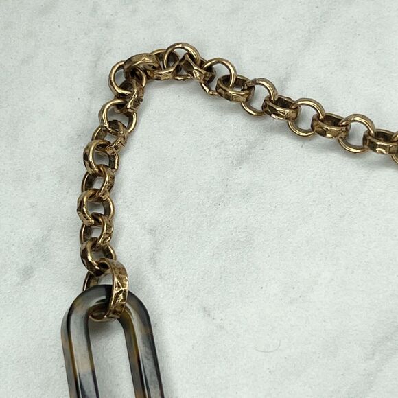 Chico's Chunky Tortoise Beaded Gold Tone Statement Necklace ✨ - Picture 2 of 9